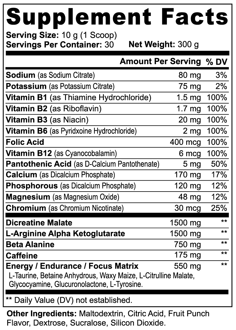 Persevere Pre-Workout (Fruit Punch)